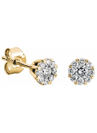 Kohinoor Dahlia gold diamond earrings 143-232K-44