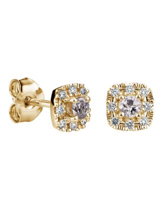 Kohinoor Valerie 14k gold morganite diamond earrings 143-263-16MO
