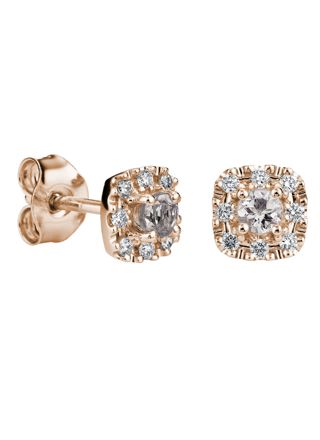 Kohinoor Valerie 14k rose gold morganite diamond earrings 143-263P-16MO