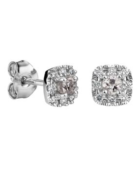 Kohinoor Valerie 14k white gold morganite diamond earrings 143-263V-16MO