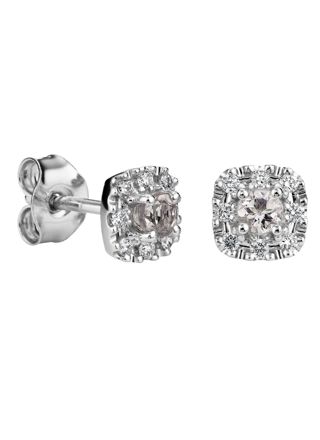 Kohinoor Valerie 14k white gold morganite diamond earrings 143-263V-16MO
