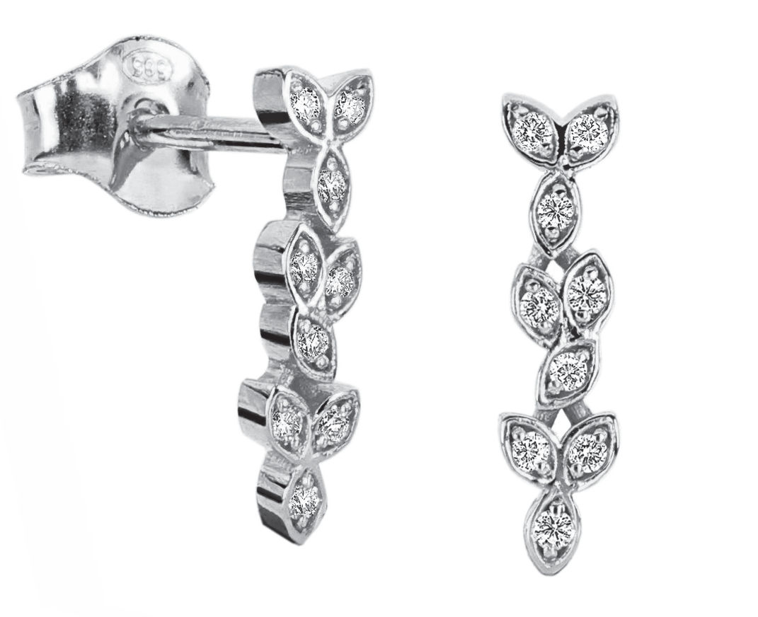 Kohinoor Swan white gold diamond earrings 143-433V-09