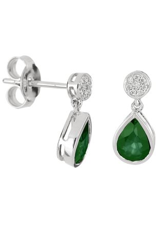 Kohinoor diamond earrings with emerald 143-9833VSM