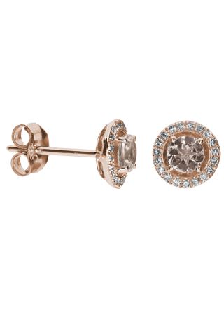 Kohinoor 14k rose gold morganite diamond earrings 143-P1659PMO
