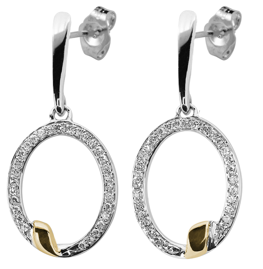 Kohinoor white gold diamond earrings 143-P3350V