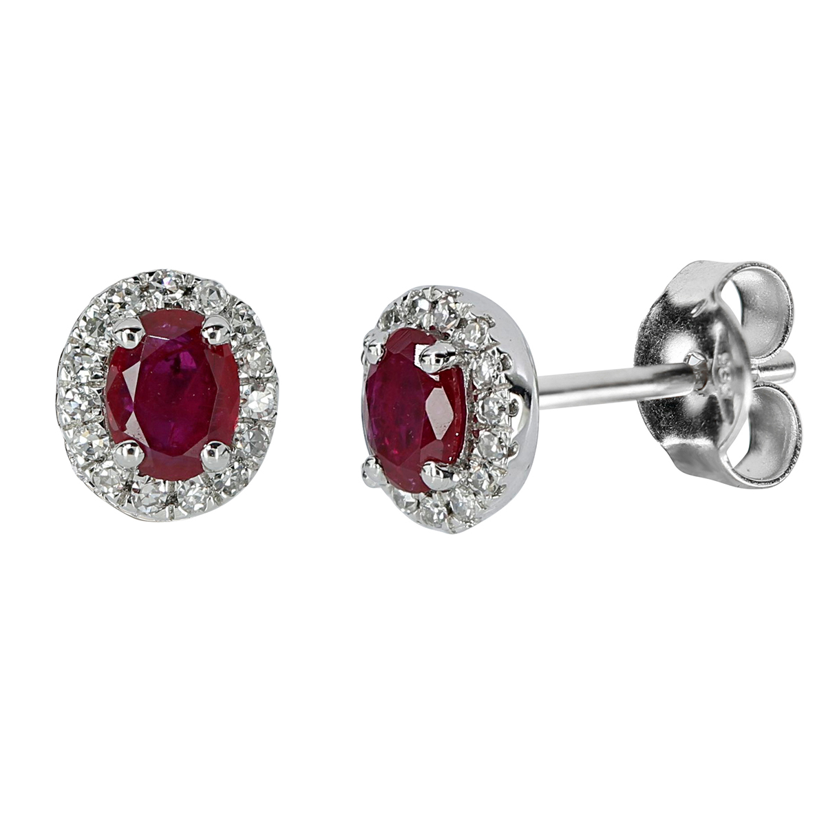 Kohinoor Diamond earrings with rubies 143-P7303VR