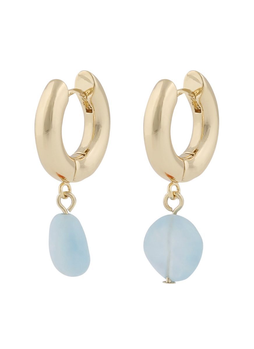 SNÖ of Sweden Sanna gold blue hoops with pendant 1318-6700378
