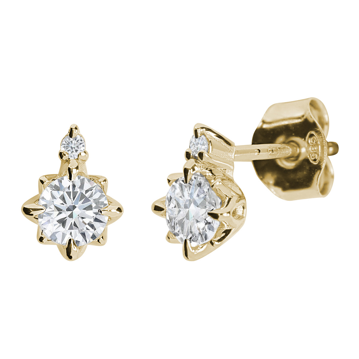 Kohinoor Rosa diamond earrings gold 2 x 0,25 + 2 x 0,01ct 143L-260K-57