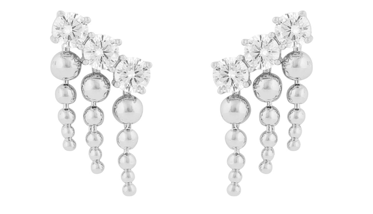 SNÖ of Sweden Billie small tassel earrings s/clear 1331-7100012