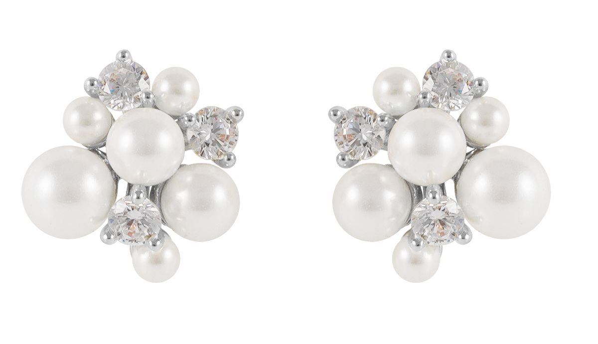 SNÖ of Sweden Mayfair irregular pearl earrings s/white 1340-7100010
