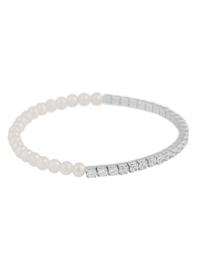 SNÖ of Sweden Mayfair pearl elastic bracelet s/white 1340-3400010