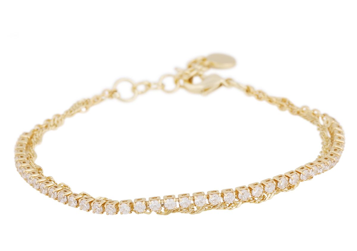 SNÖ of Sweden Mayfair stone double bracelet g/clear 1340-3200251