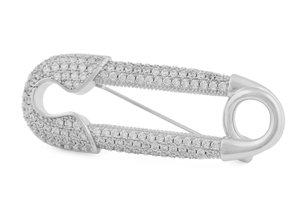 SNÖ of Sweden Stina safety pin brooch s/clear 1336-9300012