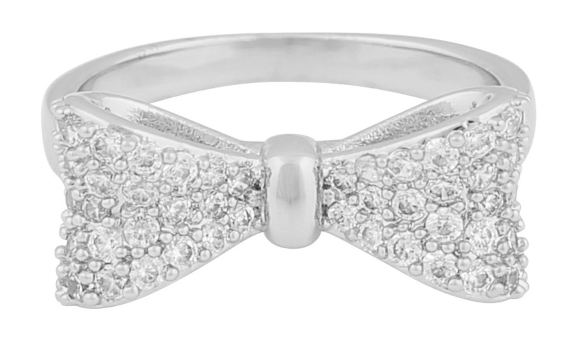 SNÖ of Sweden Stina stone bow ring s/clear 1336-9100012-L