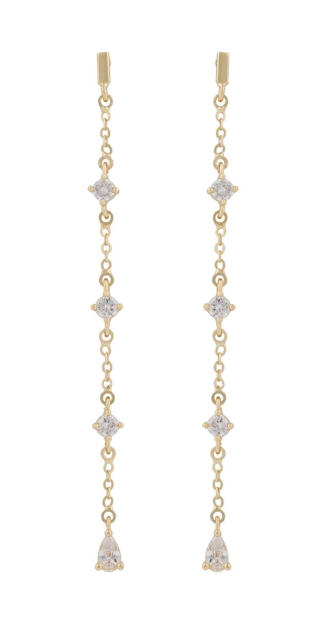 SNÖ of Sweden Trinnie chain earrings g/lilac 1335-7000141