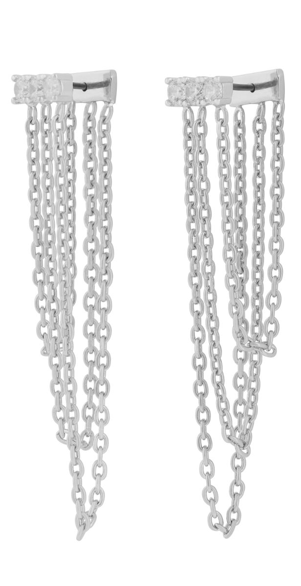 SNÖ of Sweden Trinnie wide chain earrings s/clear 1335-7100012