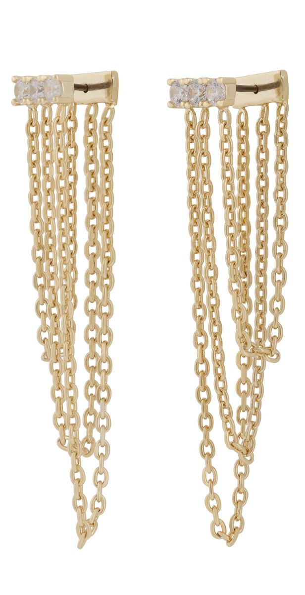 SNÖ of Sweden Trinnie wide chain earrings g/clear 1335-7100251