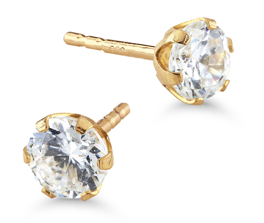 Goldearrings zircon 3 mm crown 148981Z