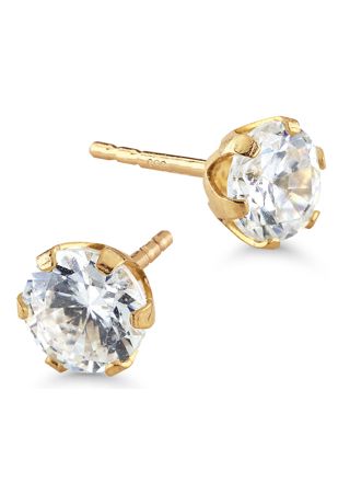 Goldearrings zircon 4 mm crown 148991Z