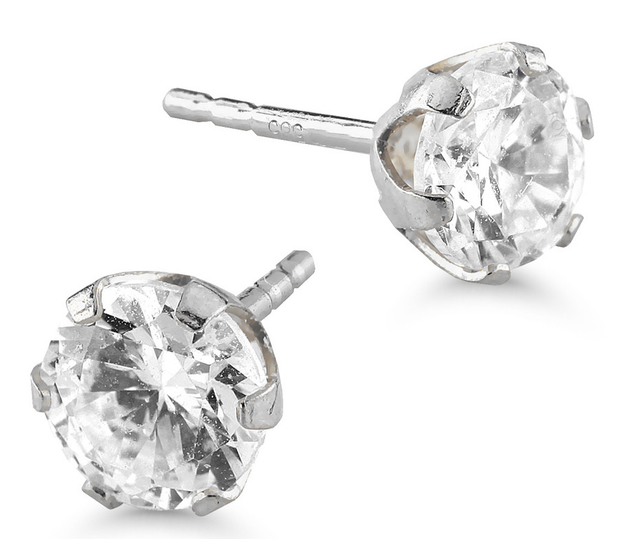 Goldearrings zircon 4 mm crown 148991ZW