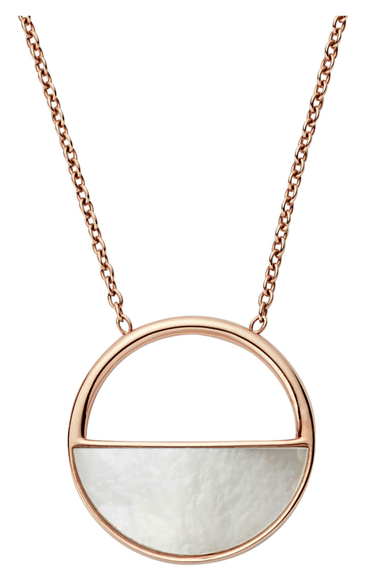 Skagen Necklace Agnethe Rose Gold Tone and Mother of Pearl Short Pendant SKJ0997791 watchesonline