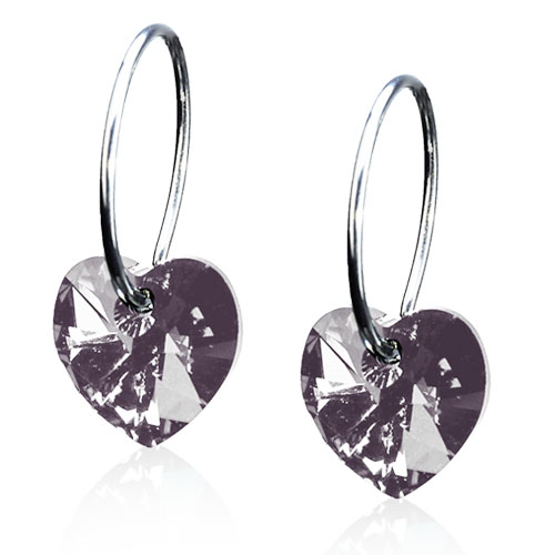 Blomdahl Ring 14mm Heart 10mm, Black Diamond earrings 