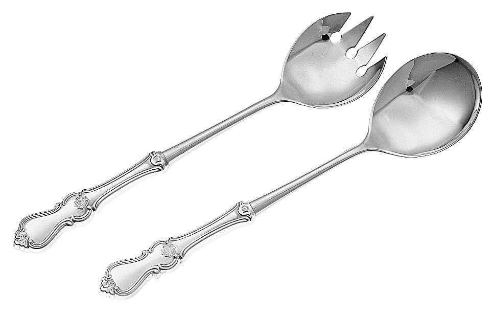 Romantiikka silver salad servers