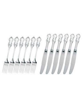 Romantiikka silver 6 pcs salad for and knife