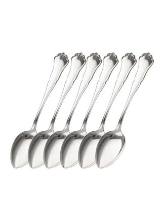 Chippendale silver big desserts spoons 6 pcs
