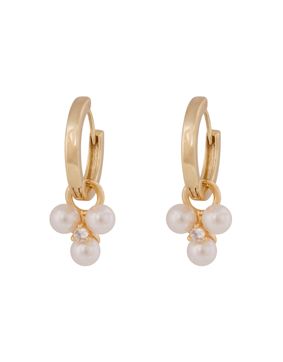 Snö of Sweden Eira gold triple pearl earrings 1368-6800362