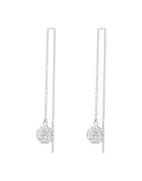 Snö of Sweden Bennet silver-plated crystal pendant chain earrings 1390-7500012