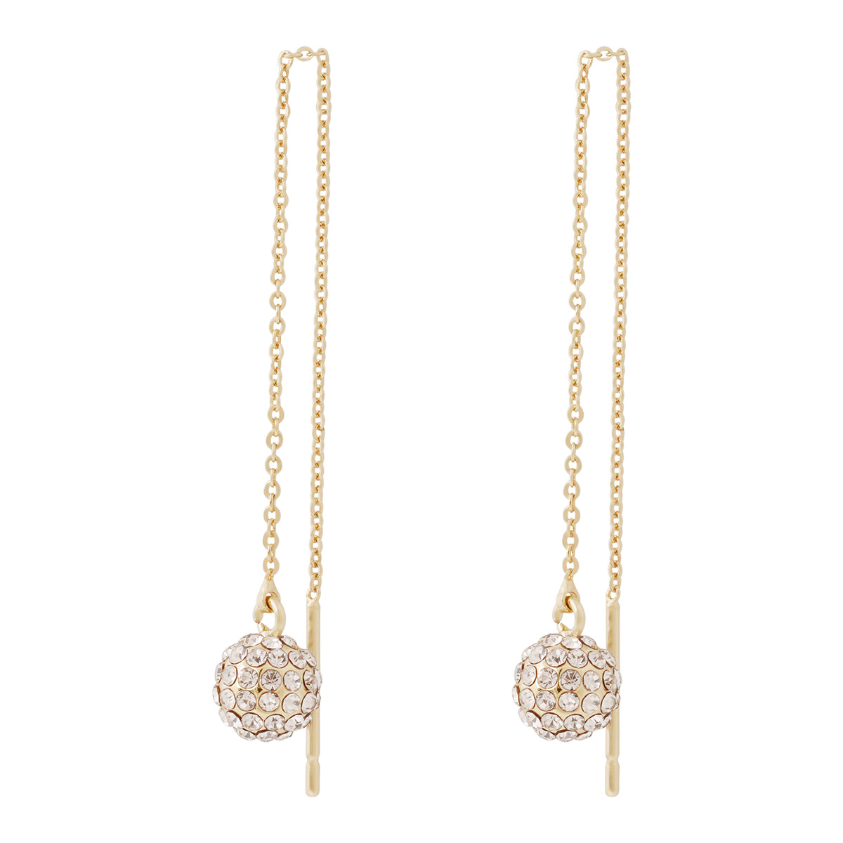 Snö of Sweden Bennet gold-plated crystal pendant chain earrings 1390-7500251