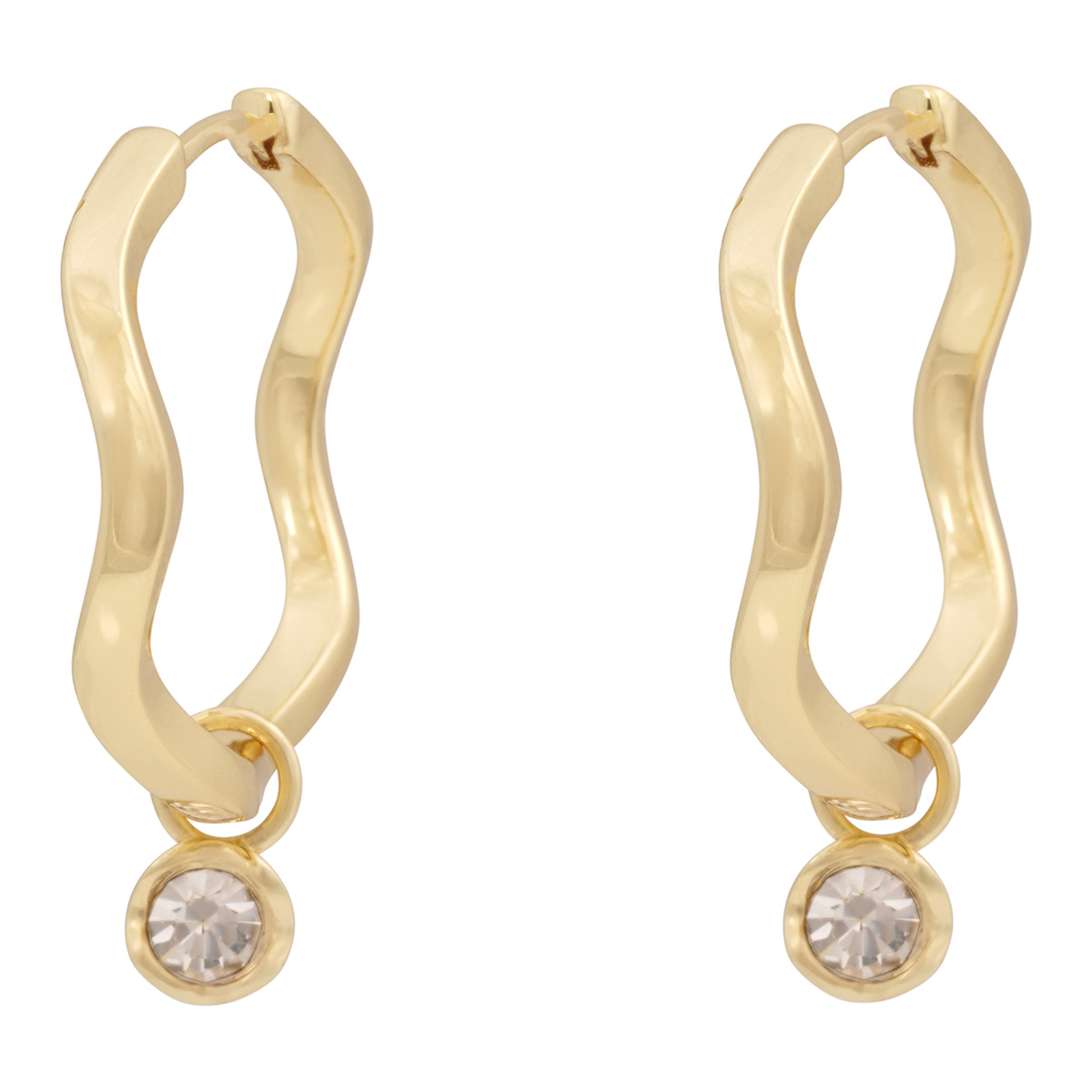 Snö of Sweden Kitty gold-plated crystal pendant earrings 1392-6700251