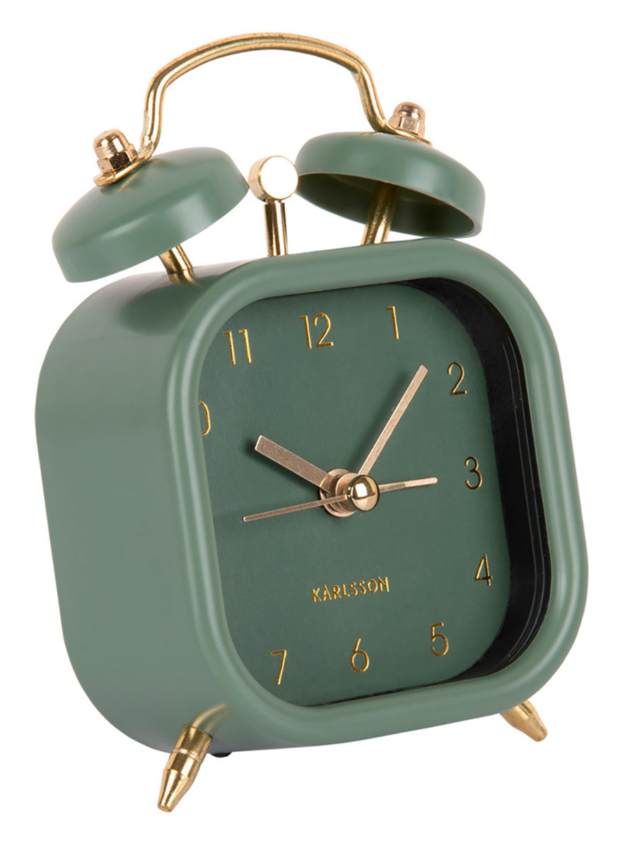 Karlsson alarm clock Metallic Glam square jungle green KA5921GR watchesonline