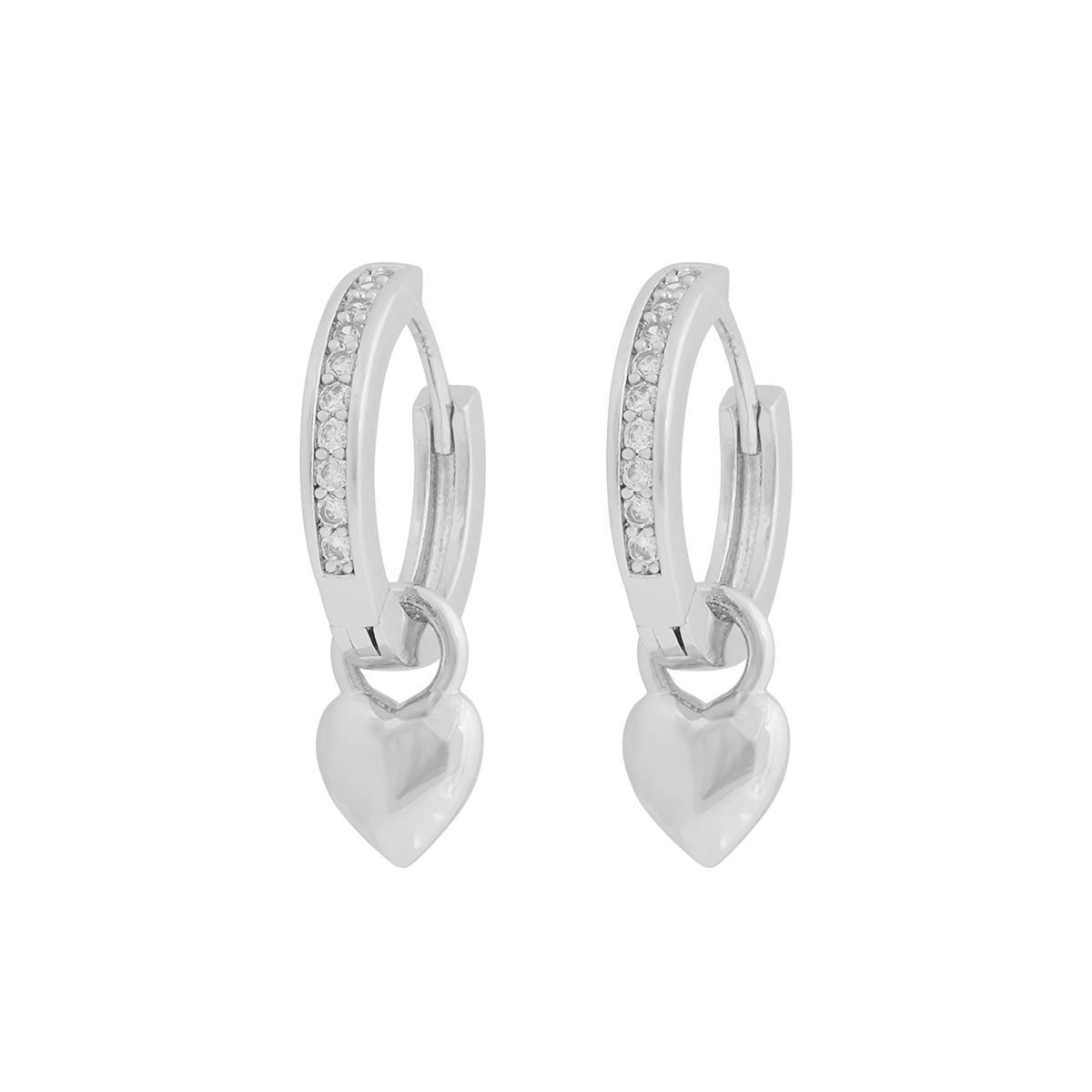 Snö of Sweden Cute silver-plated heart earrings 1394-6900012