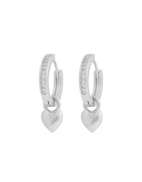 Snö of Sweden Cute silver-plated heart earrings 1394-6900012