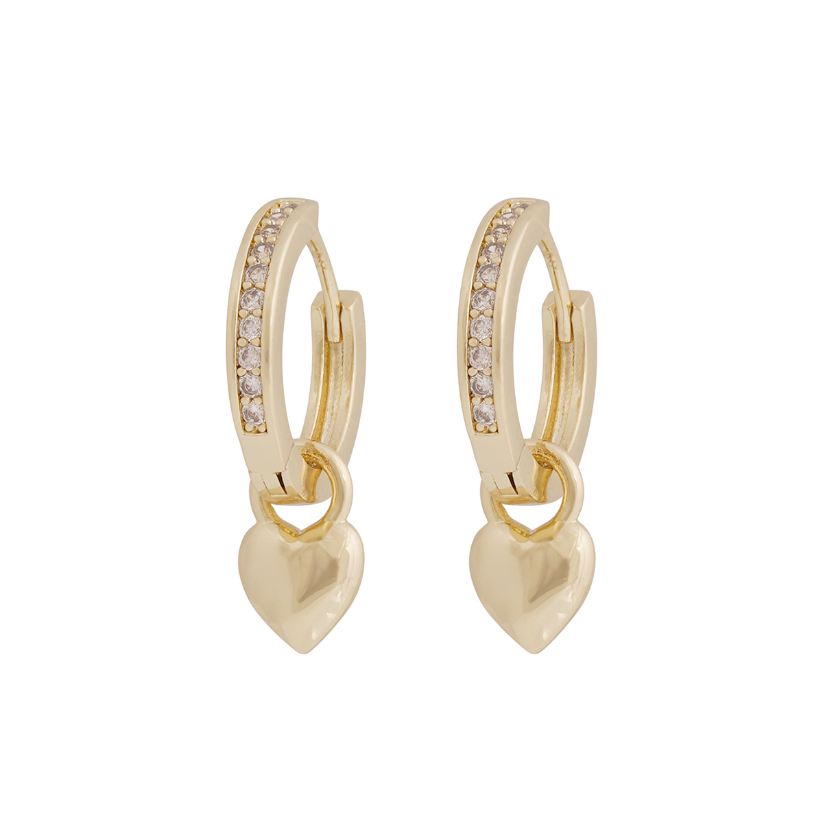 Snö of Sweden Cute gold-plated heart earrings 1394-6900251