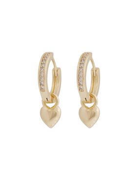 Snö of Sweden Cute gold-plated heart earrings 1394-6900251