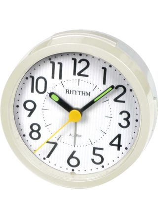 Rhythm alarm clock pearl white CRE849-WR03