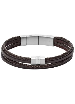 Fossil bracelet Brown Multi-Strand Braided Leather JF02934040