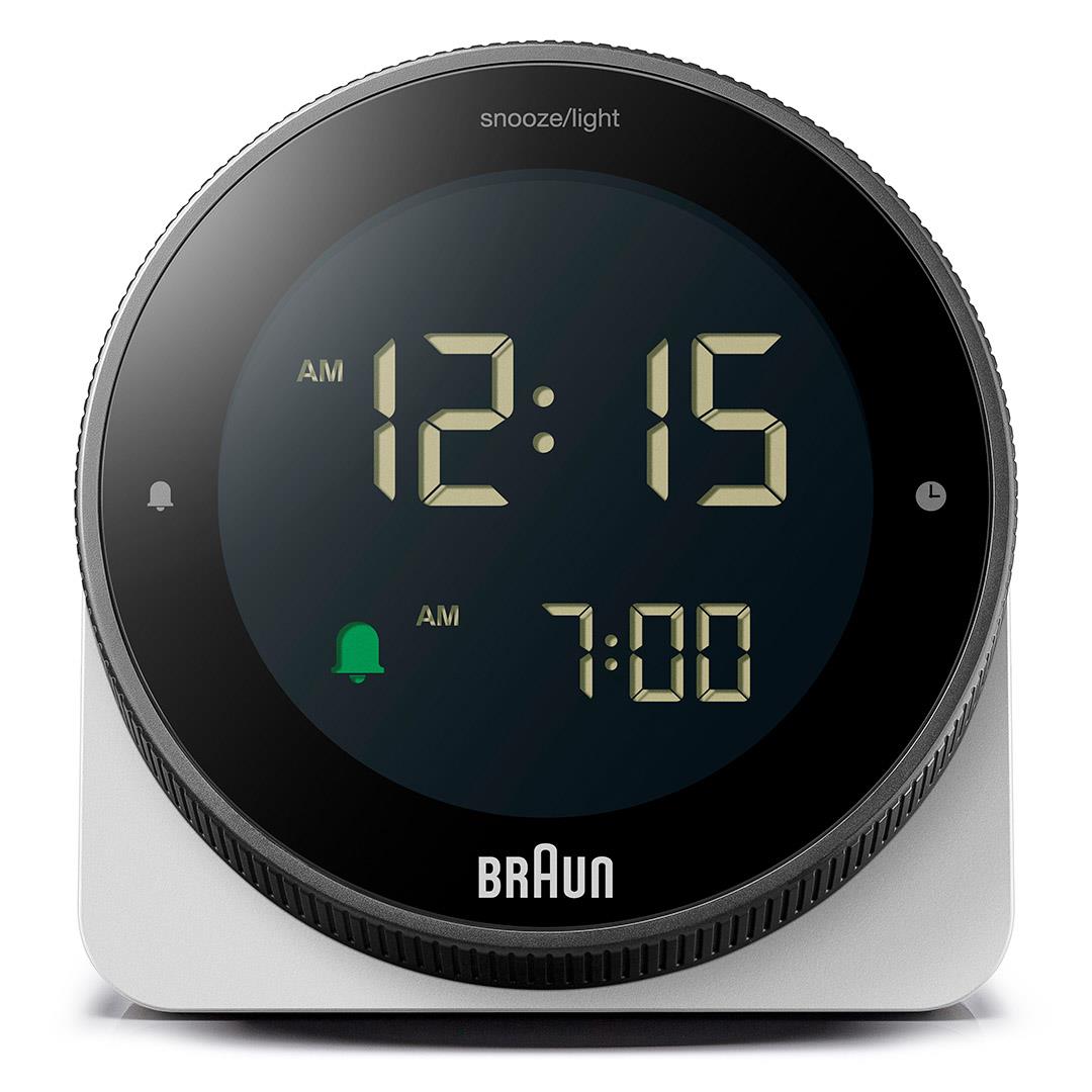 Braun digital alarm clock white BC24W