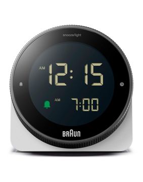 Braun digital alarm clock white BC24W