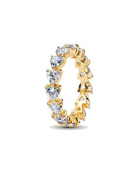 Pandora Timeless gold-plated heart row ring 163103C01