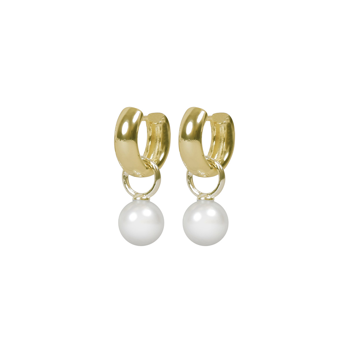 Snö of Sweden Largo gold-plated earrings with pearl 1412-6600 362-ONE