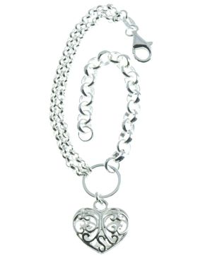 Silver big lace heart Bracelet R30/18.5