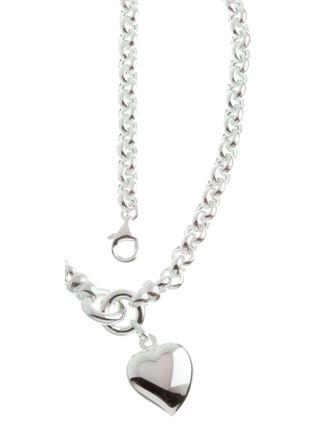 Silver heart necklace 45cm with chain EK22/45