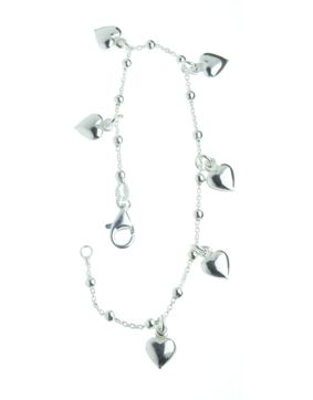 Silver Bracelet 6 hearts R98/18,5