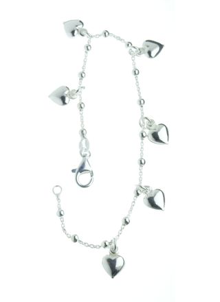 Silver Bracelet 6 hearts R98/18,5
