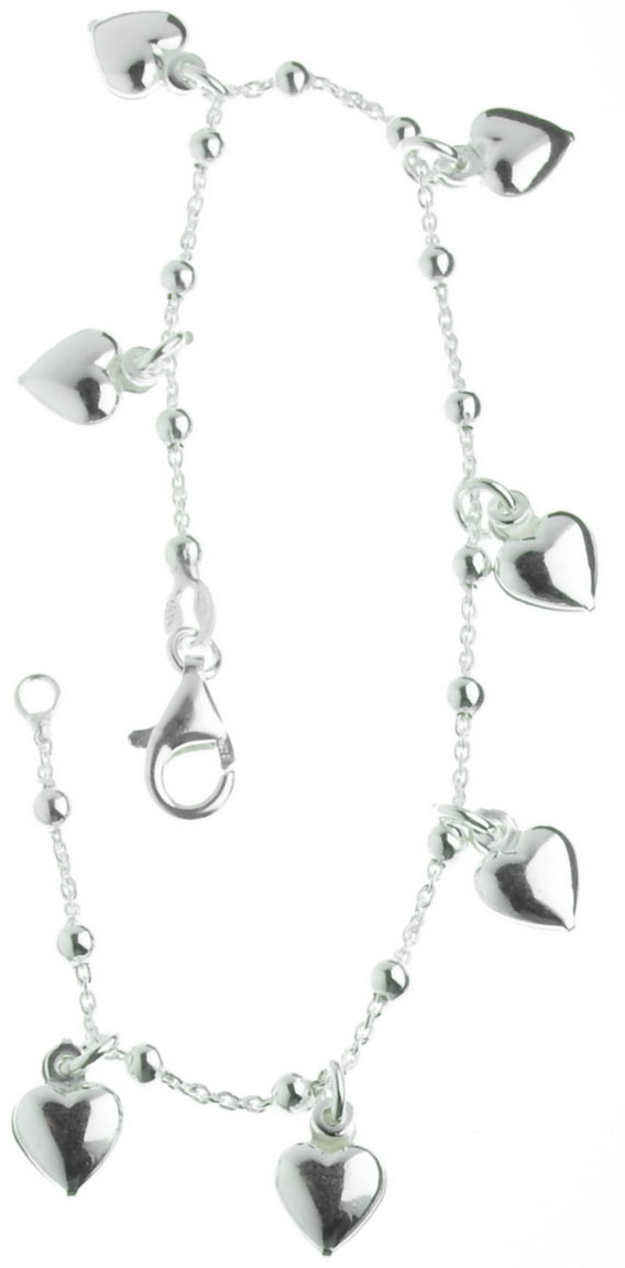 Silver Bracelet 7 hearts R99/18,5