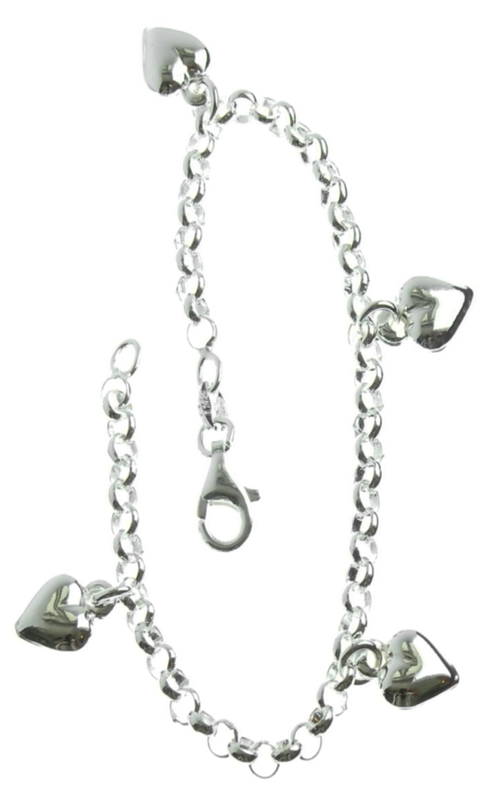 Silver Bracelet 4 hearts R23/18,5